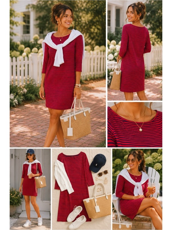Vineyard Vines Dresses & Skirts - VINEYARD VINES Red Striped Nautical Dress